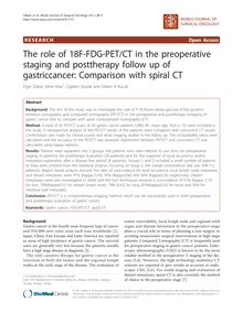 The role of 18F-FDG-PET/CT in the preoperative staging and posttherapy follow up of gastriccancer:Comparison with spiral CT