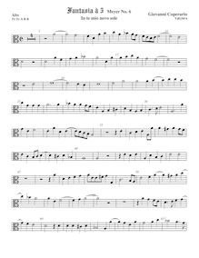 Partition ténor viole de gambe, alto clef, Fantasia pour 5 violes de gambe, RC 29