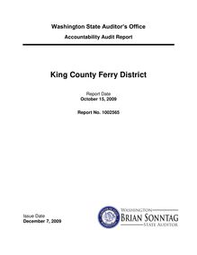Accountability Audit Report King County Ferry District