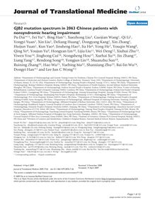 GJB2mutation spectrum in 2063 Chinese patients with nonsyndromic hearing impairment