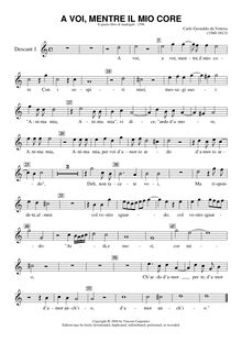Partition Soprano 1 (Descant enregistrement  1), Madrigali A Cinque Voci. Quatro Libro par Carlo Gesualdo
