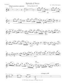 Partition violon 1, corde quatuor No.4, Spirale d’Arco, Harrington, Jeffrey Michael