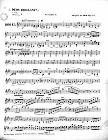 Partition No., violon 2, 3 Duos brillants, Alard, Jean Delphin