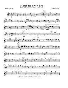 Partition trompette 1 (B♭), March pour a New Era, F major, Fletcher, Roger