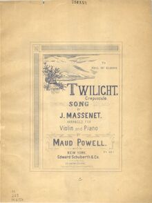 Partition de piano, Poème pastoral, Massenet, Jules
