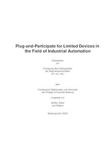 Plug-and-participate for limited devices in the field of industrial automation [Elektronische Ressource] / vorgelegt von Steffen Deter