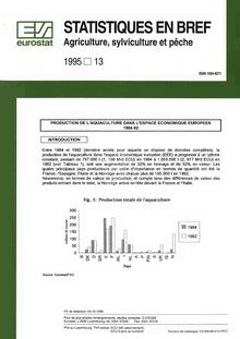 Production de l aquaculture dans l espace économique européen 1984-92