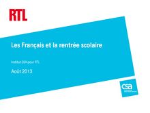 CSA : les Français et la rentrée scolaire