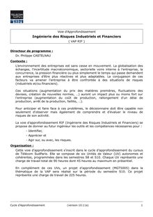 Syllabus course "Ingénierie des Risques Industriels et Financiers ...