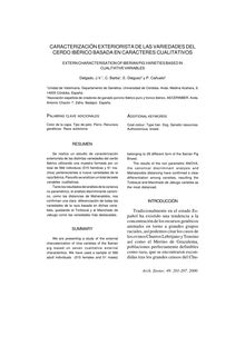 CARACTERIZACIÓN EXTERIORISTA DE LAS VARIEDADES DEL CERDO IBÉRICO BASADA EN CARACTERES CUALITATIVOS(EXTERN CHARACTERISATION OF IBERIAN PIG VARIETIES BASED IN CUALITATIVE VARIABLES)