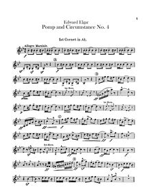 Partition Cornet 1, 2 (en A), Pomp et Circumstance, Op.39, Elgar, Edward