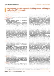 Vocabulario inglés-español de bioquímica y biología molecular (7.a entrega)