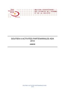 SOUTIEN A ACTIVITES PARTENARIALES ADA 2012