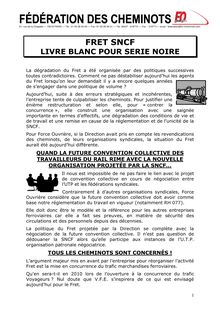 FONET 2008-0118-19 Tract Fret SNCF Livre Blanc ou série noire