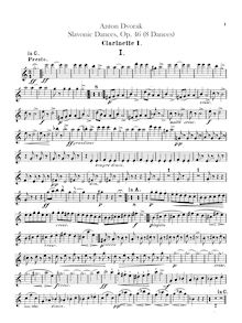 Partition clarinette 1, 2 (C, A, B♭), Slavonic Dances, Slovanské tance