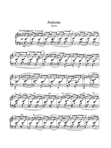 Partition complète, Arabeske Op.18, Arabeske in C, C major, Schumann, Robert