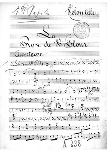 Partition violoncelles, La rose de Saint-Flour, Opérette en un acte