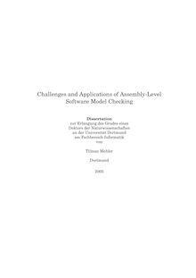 Challenges and applications of assembly level software model checking [Elektronische Ressource] / von Tilman Mehler