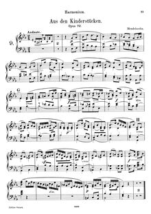 Partition Harmonium , partie, 6 Kinderstücke, Op.72, Mendelssohn, Felix