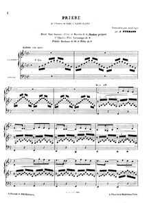 Partition complète, Prière, Oratorio de Noël, Saint-Saëns, Camille par Camille Saint-Saëns