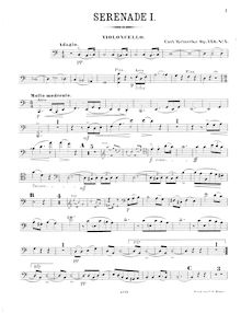 Partition de violoncelle, 2 sérénades, Zwei Serenaden : für Pianoforte, Violine und Violoncell