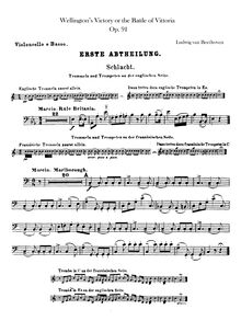 Partition violoncelles / Basses, Wellingtons Sieg, oder Die Schlacht bei Vittoria