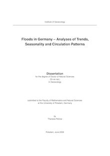 Floods in Germany [Elektronische Ressource] : analyses of trends, seasonality and circulation patterns / by Theresia Petrow