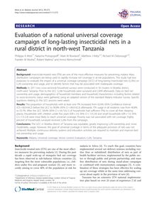 Evaluation of a national universal coverage campaign of long-lasting insecticidal nets in a rural district in north-west Tanzania