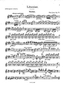 Partition violon, Litaniae, Tondichtung für Pianoforte, Violine und Violoncell