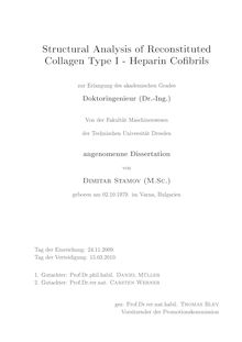 Structural analysis of reconstituted collagen type I-heparin cofibrils [Elektronische Ressource] / von Dimitar Stamov