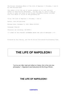 The Life of Napoleon I (Complete)