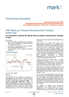 PMI Markit sur l’Industrie Manufacturière Française - Indice Final 