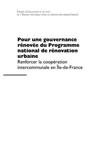 Pour une gouvernance rénovée du Programme national de rénovation urbaine - Renforcer la coopération intercommunale en Ile-de-France