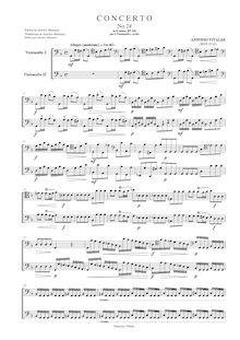 Partition complète (Solo violoncelles seulement), Concerto pour 2 violoncelles en G minor, RV 531