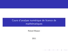 Cours d analyse numerique de licence de mathematiques - 2011