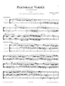 Score, Pastorale variée, Op.30, Pierné, Gabriel
