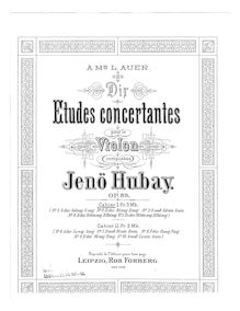 Partition Solo violon, 10 Études concertantes, Hubay, Jenö