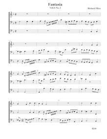 Partition Fantasia VdGS No. 2 - partition complète, fantaisies pour 3 violes de gambe par Richard Mico