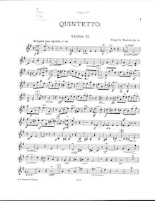 Partition violon 2, corde quintette No.1, Струнный квинтет № 1, G major