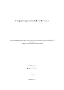 Comparative genome analysis of Yersinia [Elektronische Ressource] / vorgelegt von Andrey Golubov