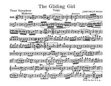 Partition ténor Saxophone (B♭), pour Giliding Girl, Sousa, John Philip