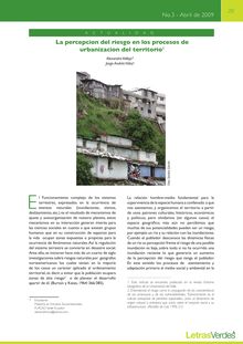 La percepción del riesgo en los procesos de urbanización del territorio