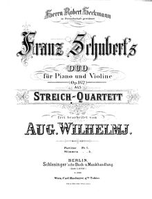 Partition violon 1, violon Sonata, Op.162, Schubert, Franz