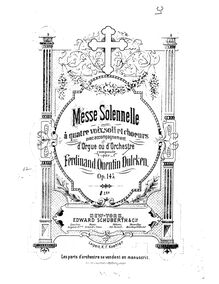 Partition Contents et , Kyrie, Messe solennelle, Messe solennelle à 4 Voix (Soli et Choeurs) av. Org. ou Orch.