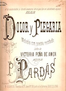 Partition complète, Melodía con Poesia Recitada, Pardás y Font, Primitivo