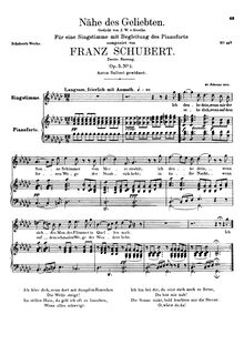 Partition 2nd version, published as Op.5 No.2, Nähe des Geliebten, D.162 (Op.5 No.2)