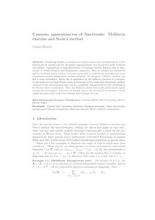 Gaussian approximation of functionals: Malliavin calculus and Stein s method