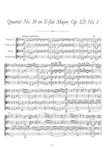 Partition complète, corde quatuor No. 10 en E-flat Major, D.87 (Op.125 No.1)