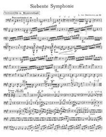 Partition violoncelles / Basses, Symphony No.7, A major, Beethoven, Ludwig van par Ludwig van Beethoven
