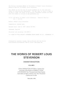 The Works of Robert Louis Stevenson - Swanston Edition - Vol. 1 (of 25)